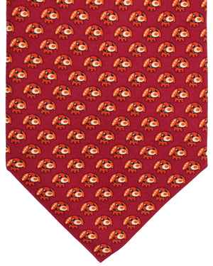 Salvatore Ferragamo Tie Bordeaux Dog Novelty FINAL SALE