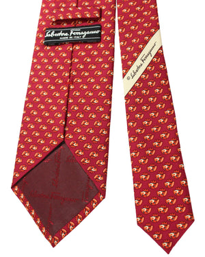 Salvatore Ferragamo Tie Bordeaux Dog Novelty FINAL SALE