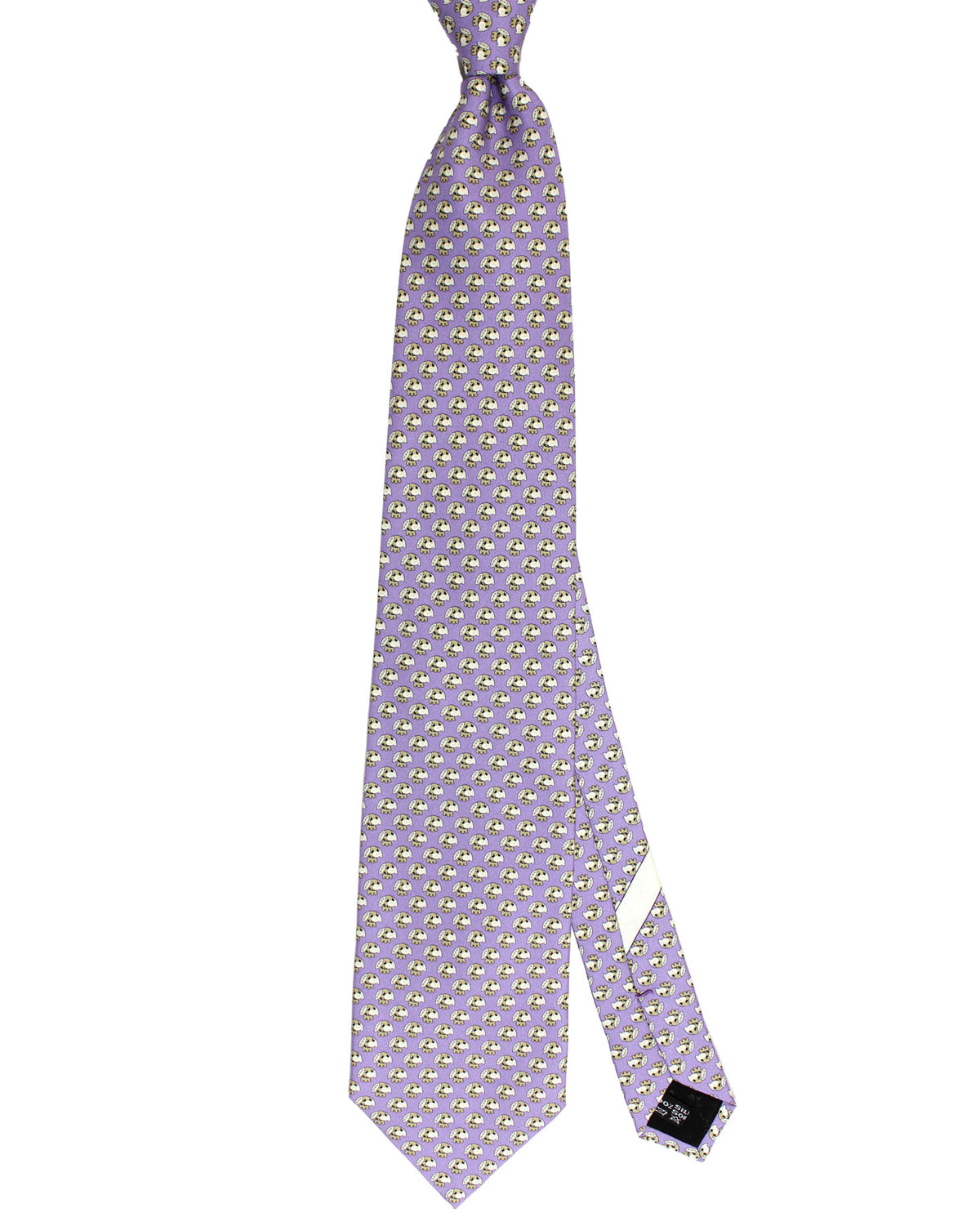 Salvatore Ferragamo Tie Lilac Dog Novelty FINAL SALE