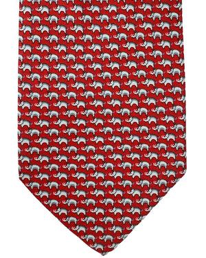 Salvatore Ferragamo Silk Tie Red Boar Novelty