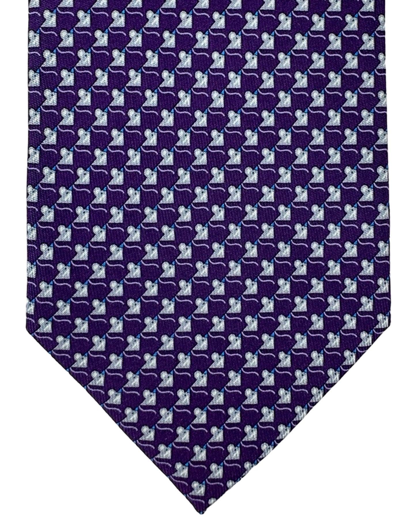 Salvatore Ferragamo Silk Tie Purple Novelty Mouse