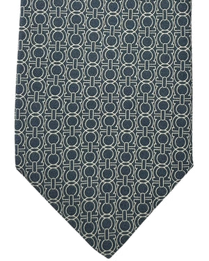 Salvatore Ferragamo Silk Tie Gray Interlocking Gancini