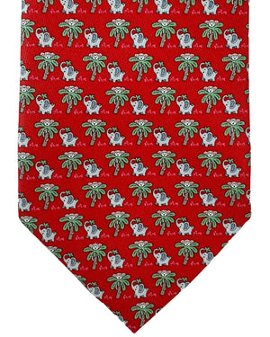 Salvatore Ferragamo Tie Red Jungle Design