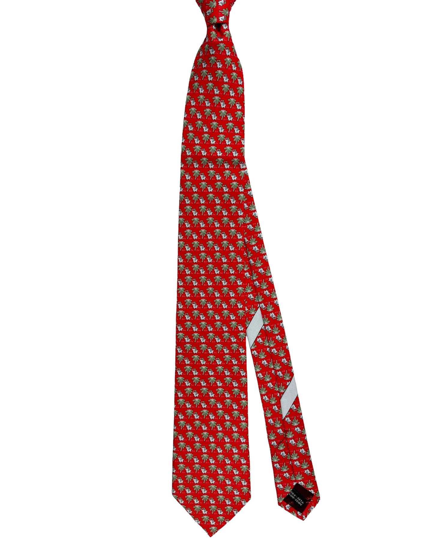 Salvatore Ferragamo Tie Red Jungle Design