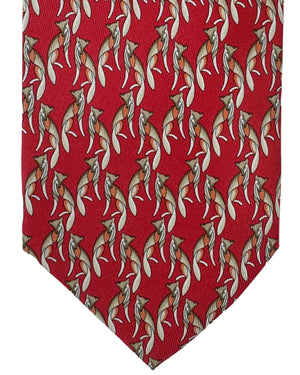 Salvatore Ferragamo Tie Red Fox Design