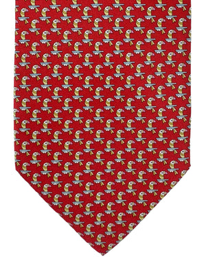 Salvatore Ferragamo Tie Red Parrot Design