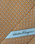 Salvatore Ferragamo Tie Orange Gray Interlocking Gancini