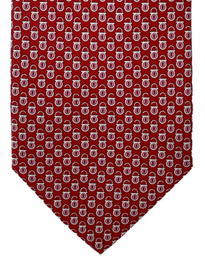 Salvatore Ferragamo Silk Tie Red Gancini & Lock