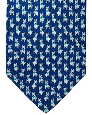 Salvatore Ferragamo Tie Blue Dog - New 2024 Collection