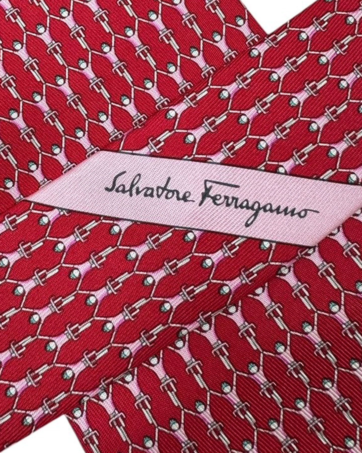 Salvatore Ferragamo Tie Red Cyclist