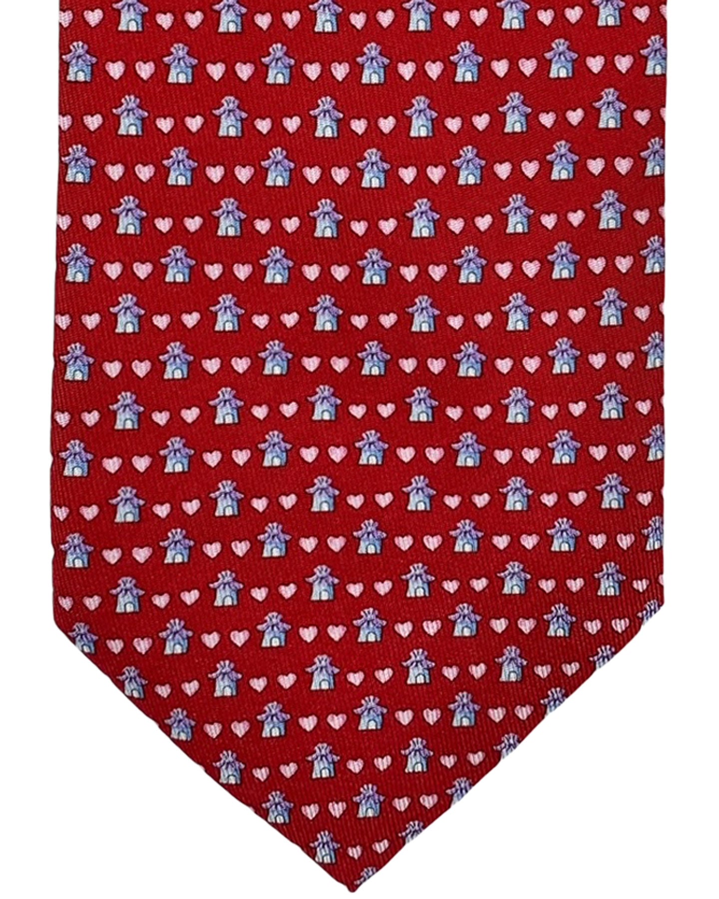 Salvatore Ferragamo Tie Red Hearts