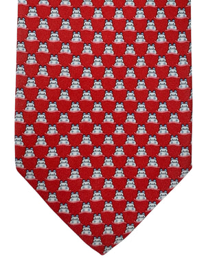 Salvatore Ferragamo Novelty Tie Red Hippopotamus Design