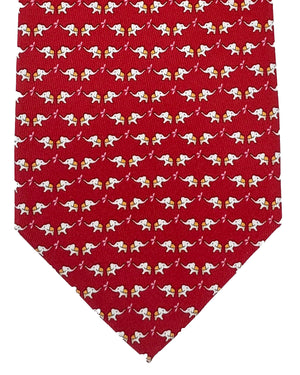 Salvatore Ferragamo Tie Red Elephant