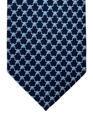 Salvatore Ferragamo Tie Dark Blue Bull Novelty Design