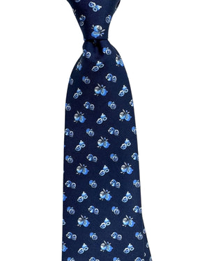 New
 Ferragamo Tie Navy Fruit Novelty Design