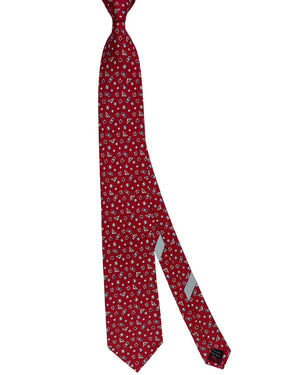 Salvatore Ferragamo Tie Gancini Signature Design Dark Red