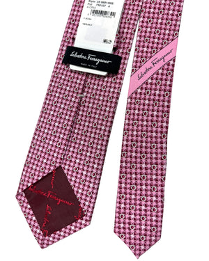 Salvatore Ferragamo Tie Pink Gancini Design