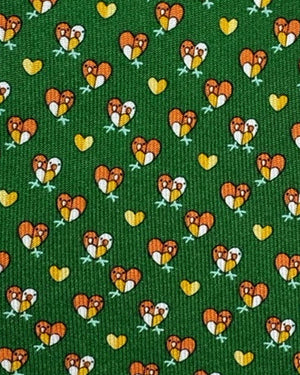 Sale Ferragamo Tie Green Chicken Hearts