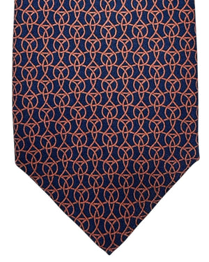 Salvatore Ferragamo Tie Midnight Blue Brown Design