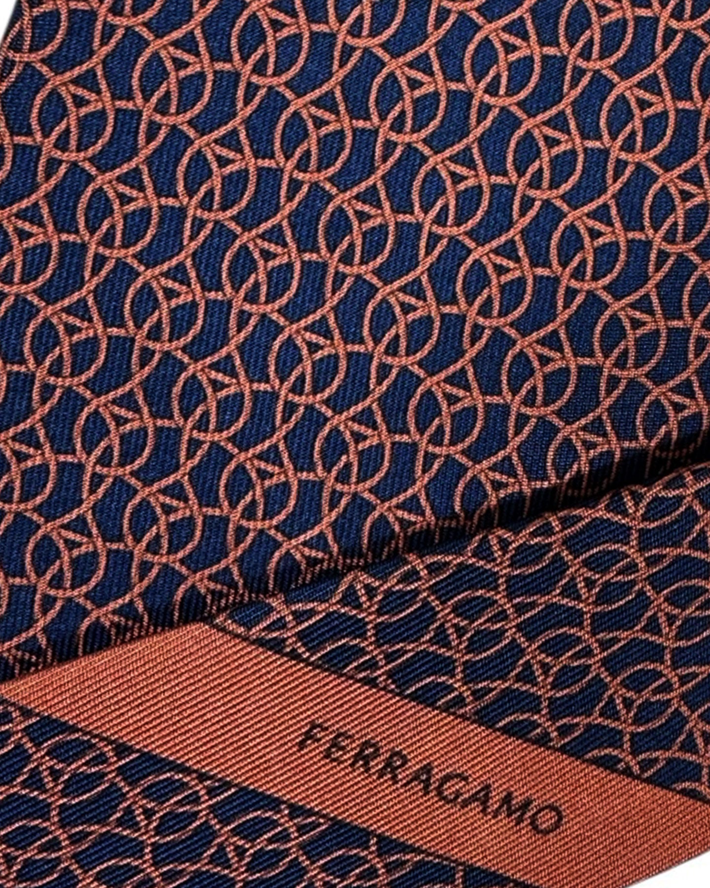 Salvatore Ferragamo Tie Midnight Blue Brown Design