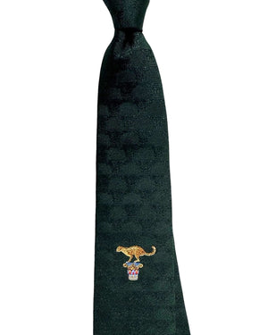 Salvatore Ferragamo Narrow Tie Green Cheetah Design