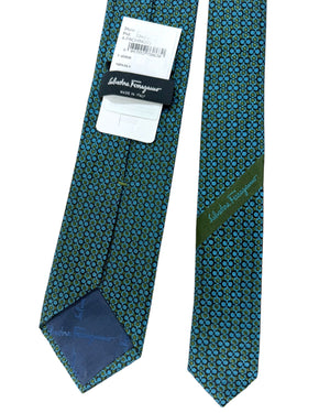 Salvatore Ferragamo Narrow Tie Green Design