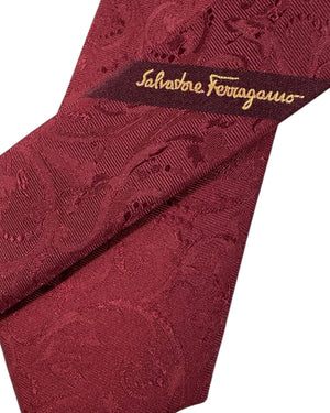 Salvatore Ferragamo Narrow Tie Bordeaux Duck