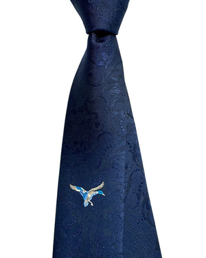 New Ferragamo Narrow Tie Midnight Blue Duck