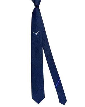 Salvatore Ferragamo Narrow Tie Midnight Blue Duck