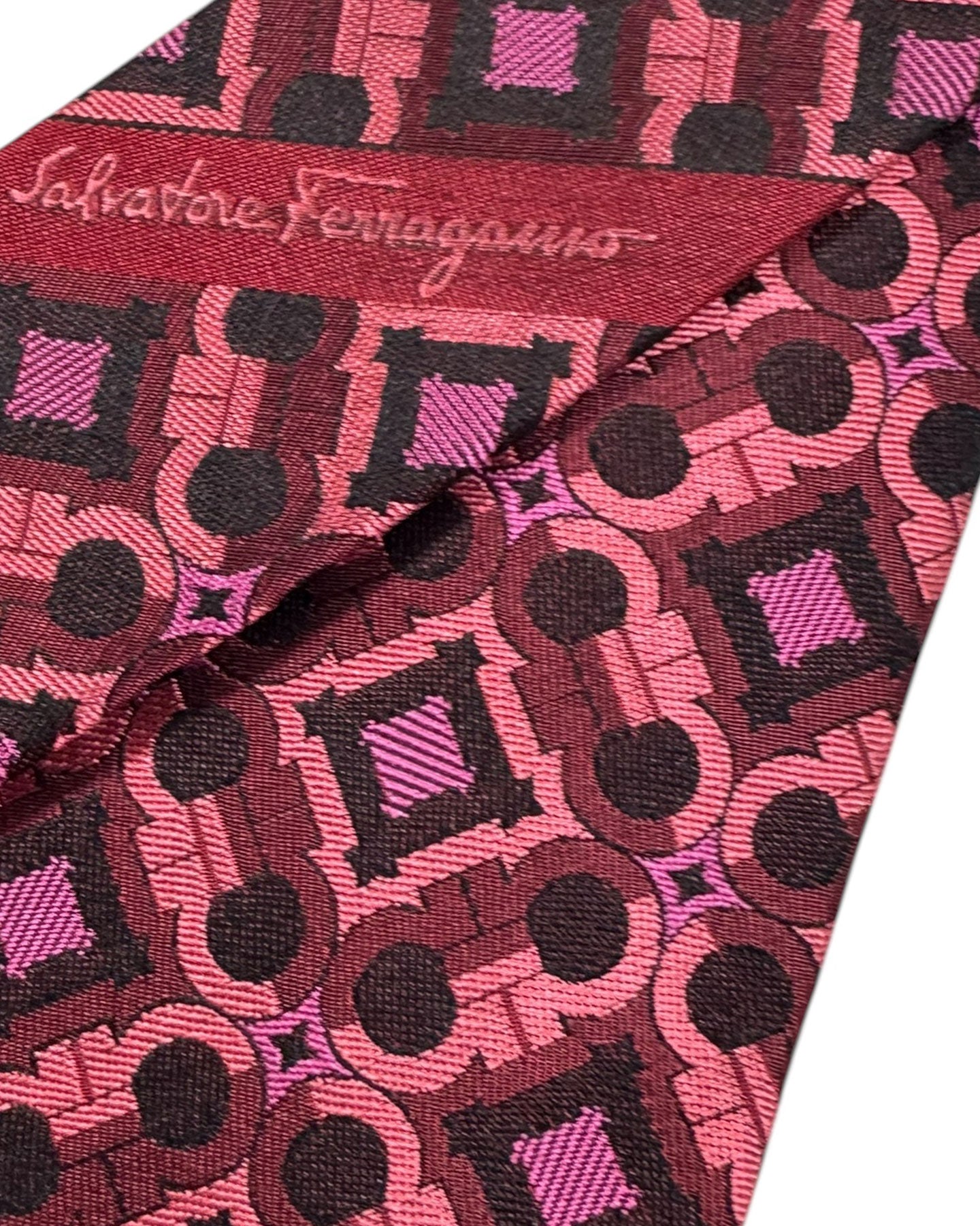 Salvatore Ferragamo Skinny Tie Bordeaux Pink