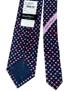 Salvatore Ferragamo Silk Tie Chicken & Heart