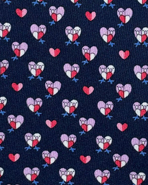 Salvatore Ferragamo Silk Tie Chicken & Heart