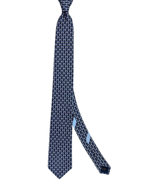 Salvatore Ferragamo Tie Navy Parachute Novelty Design