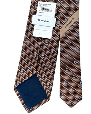 Salvatore Ferragamo Silk Tie Brown Gancini