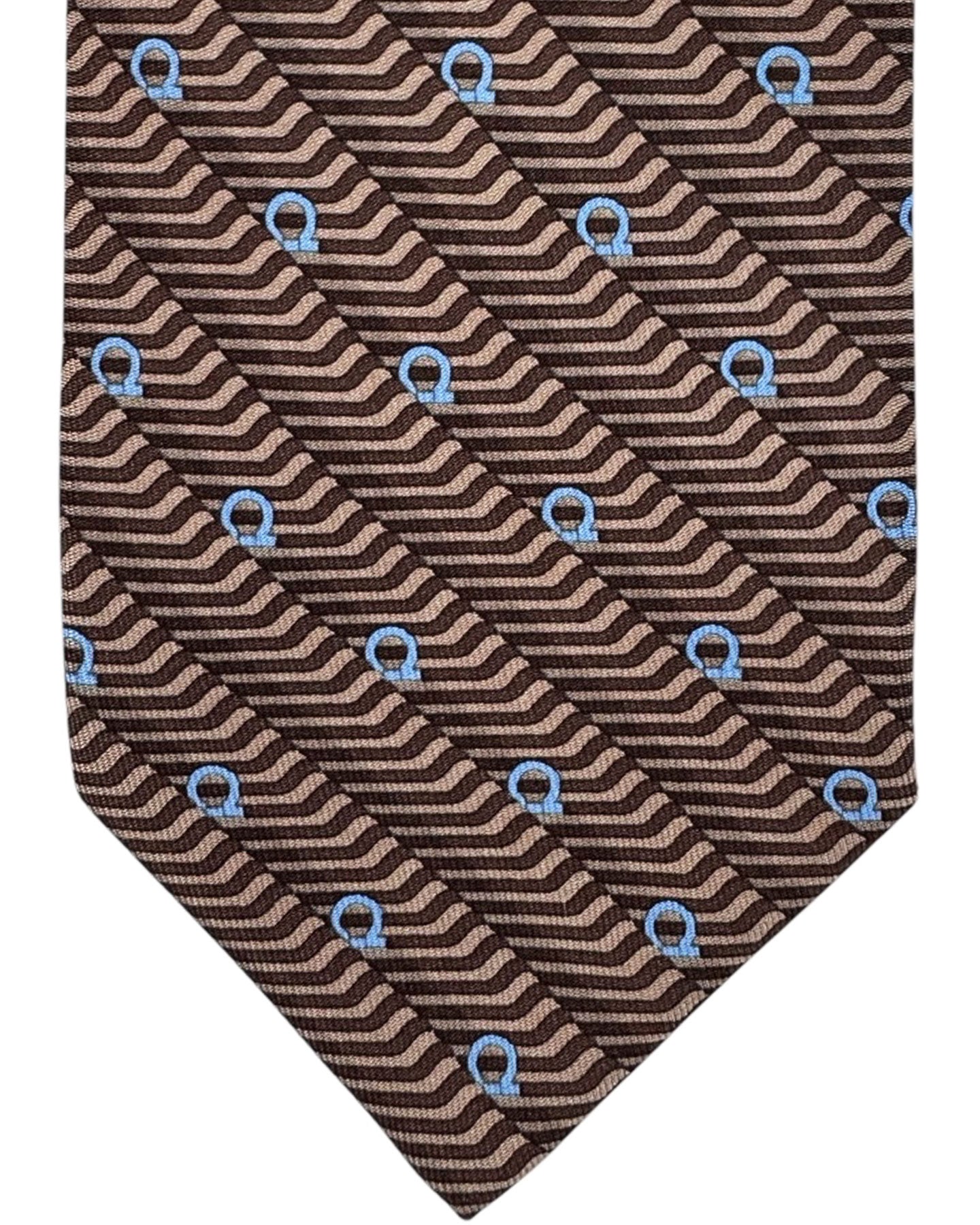 Salvatore Ferragamo Silk Tie Brown Gancini