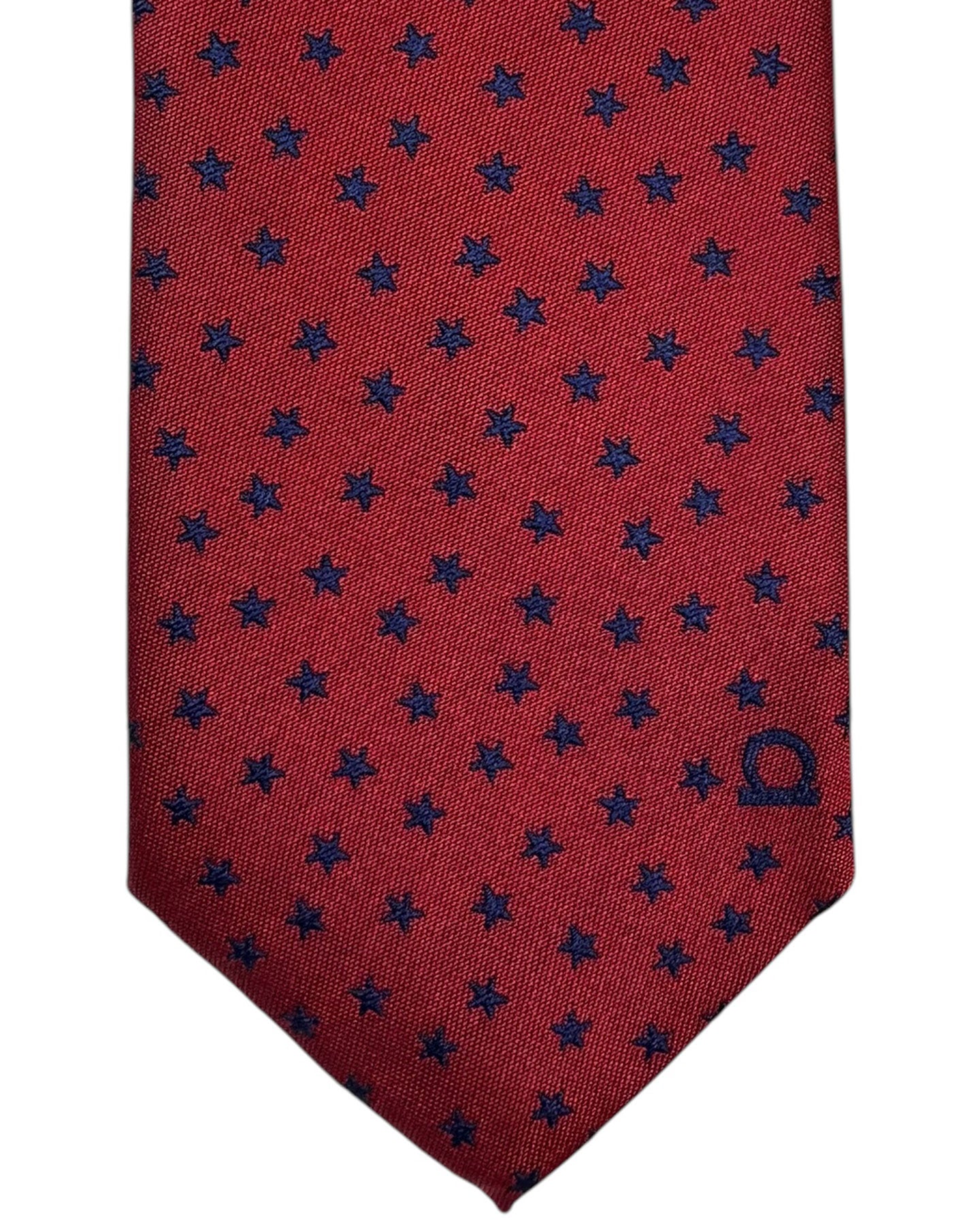 New Salvatore Ferragamo Narrow Tie Dark Red Stars
