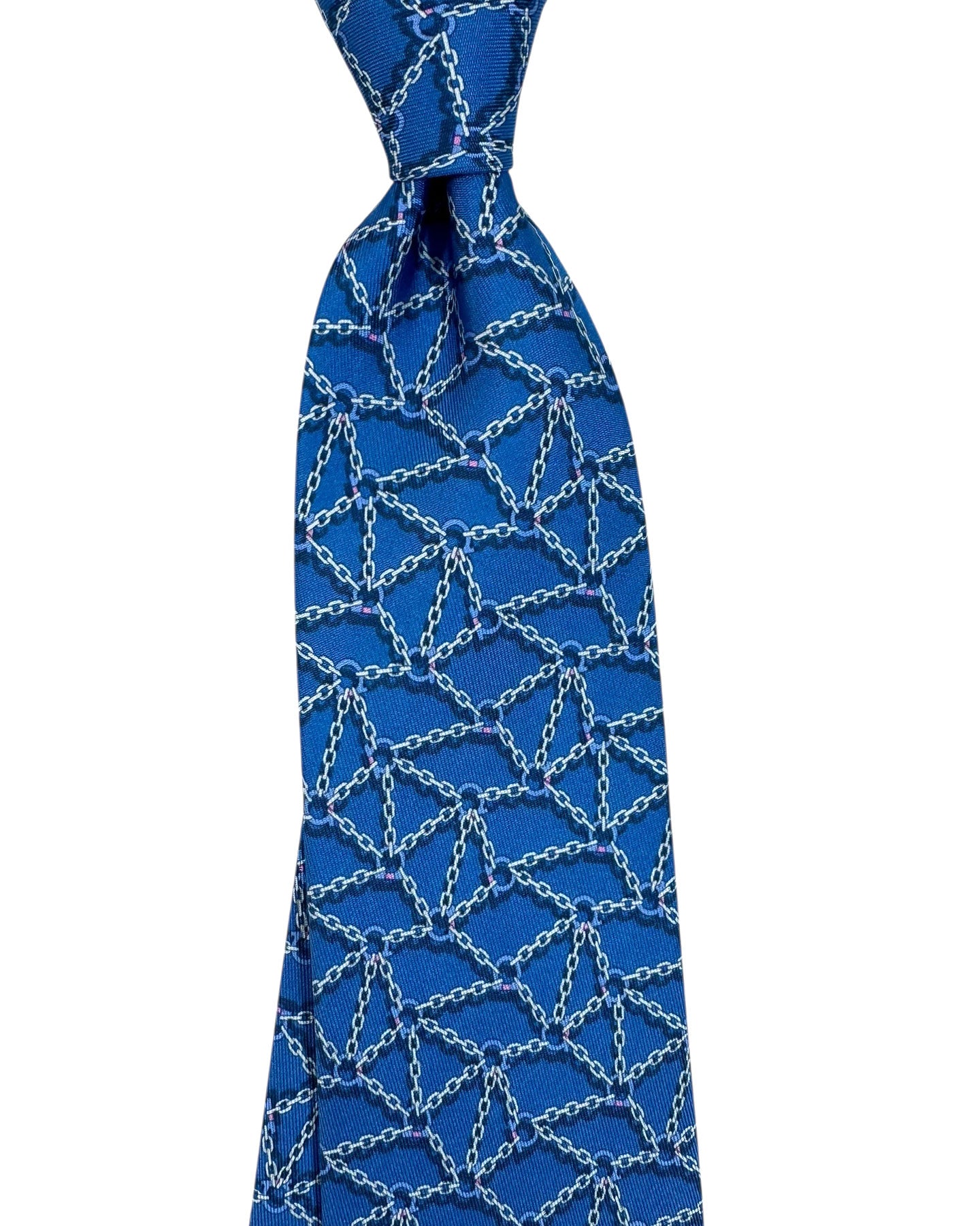 Salvatore Ferragamo Tie Blue Gancini & Chain