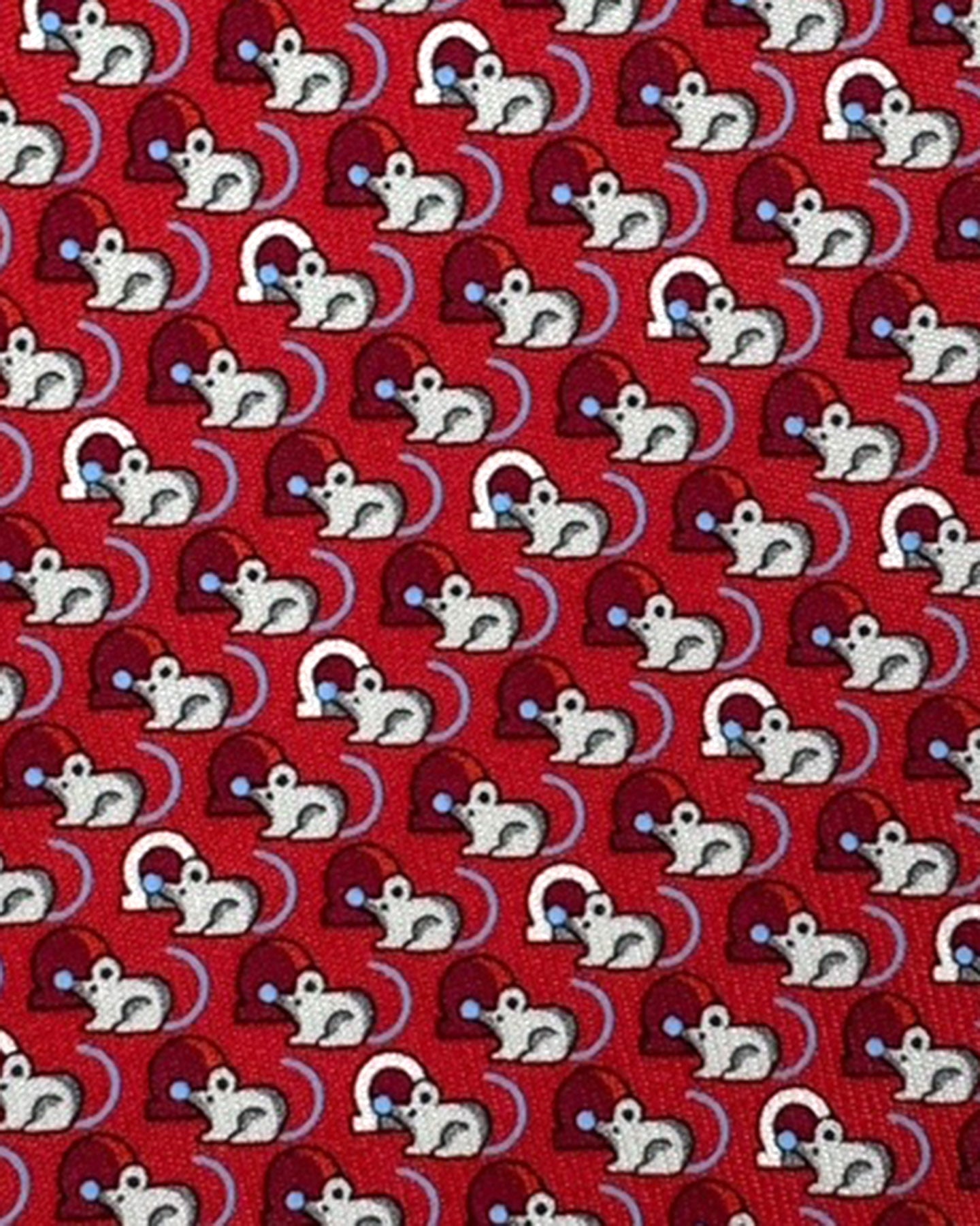 Salvatore Ferragamo Tie Red Mouse Design