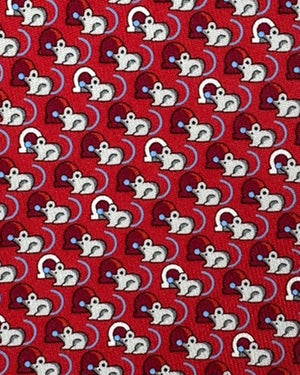 Salvatore Ferragamo Tie Red Mouse Design
