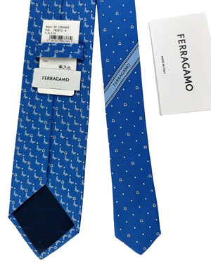 Salvatore Ferragamo Tie Navy Blue Seal & Gancini - Fall/ Winter 2025/ 2026