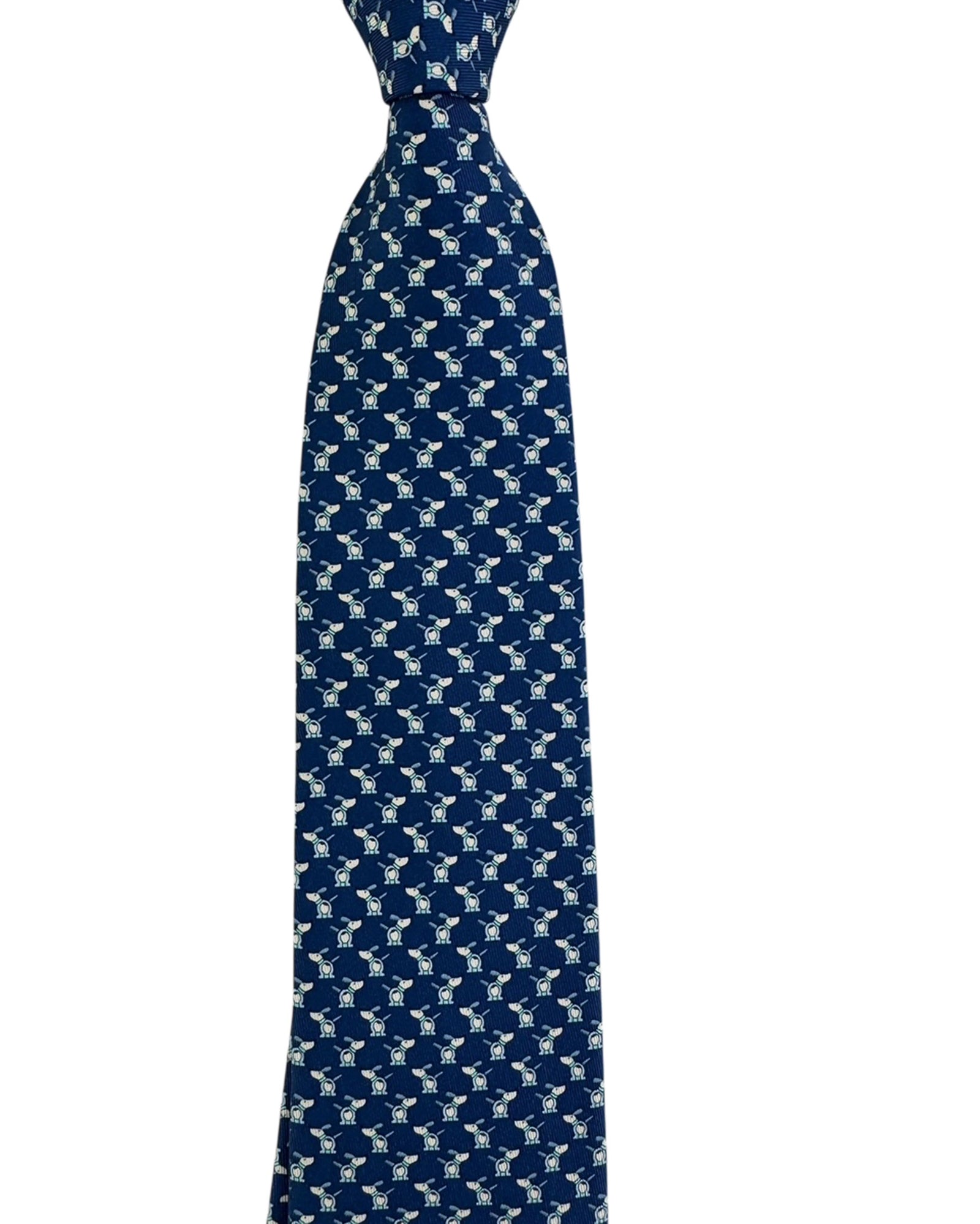 Salvatore Ferragamo Tie Midnight Blue Dog & Gancini