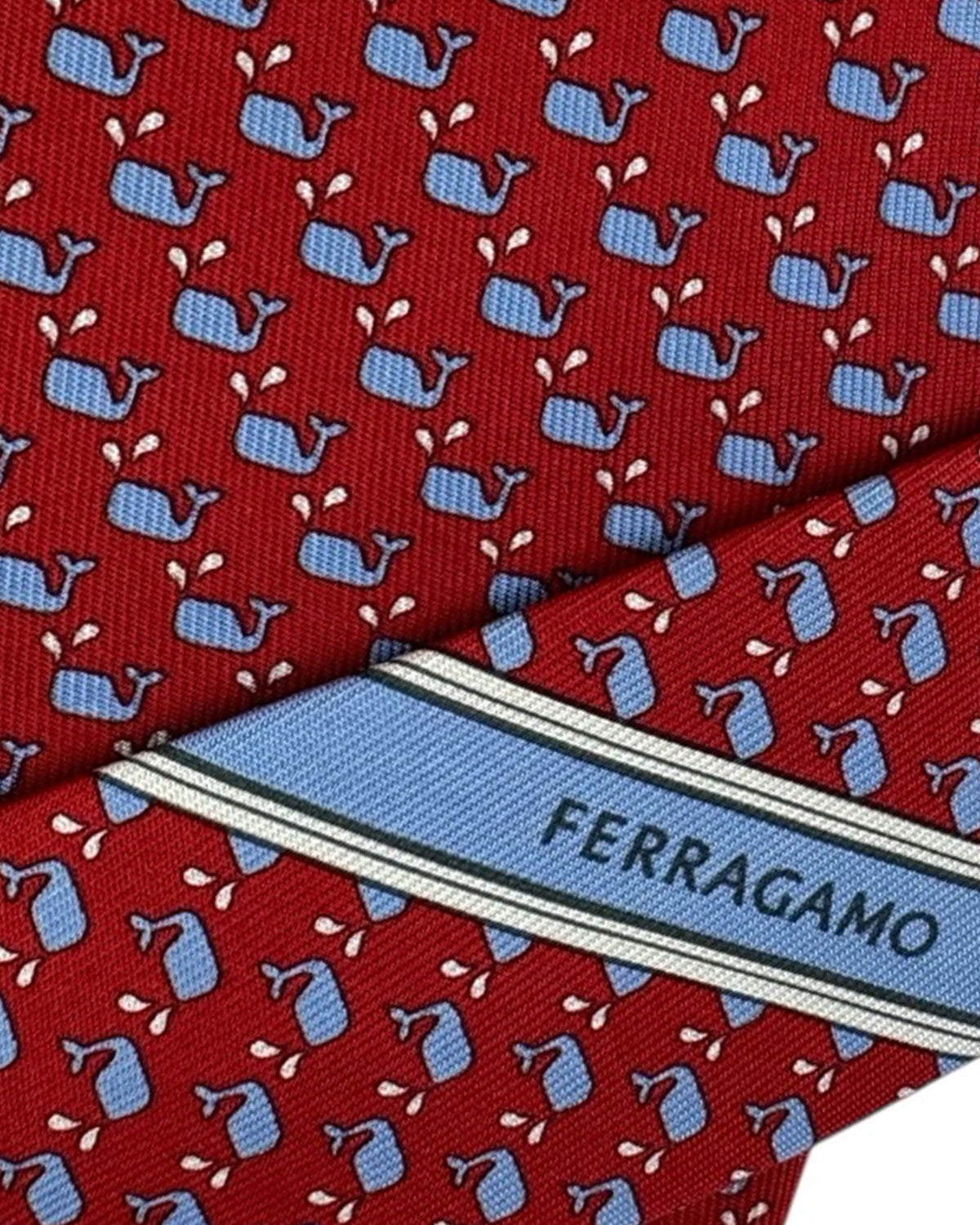 Ferragamo Tie Red Whale
