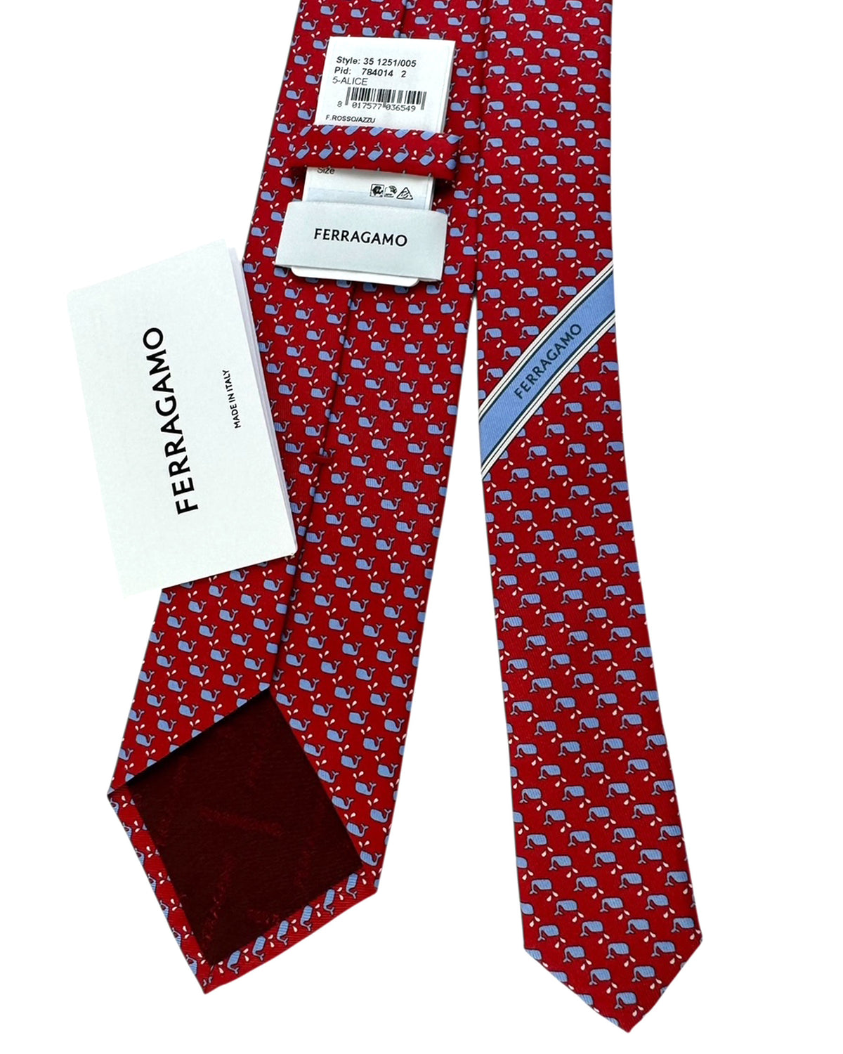Salvatore Ferragamo Tie Red Whale - New Collection