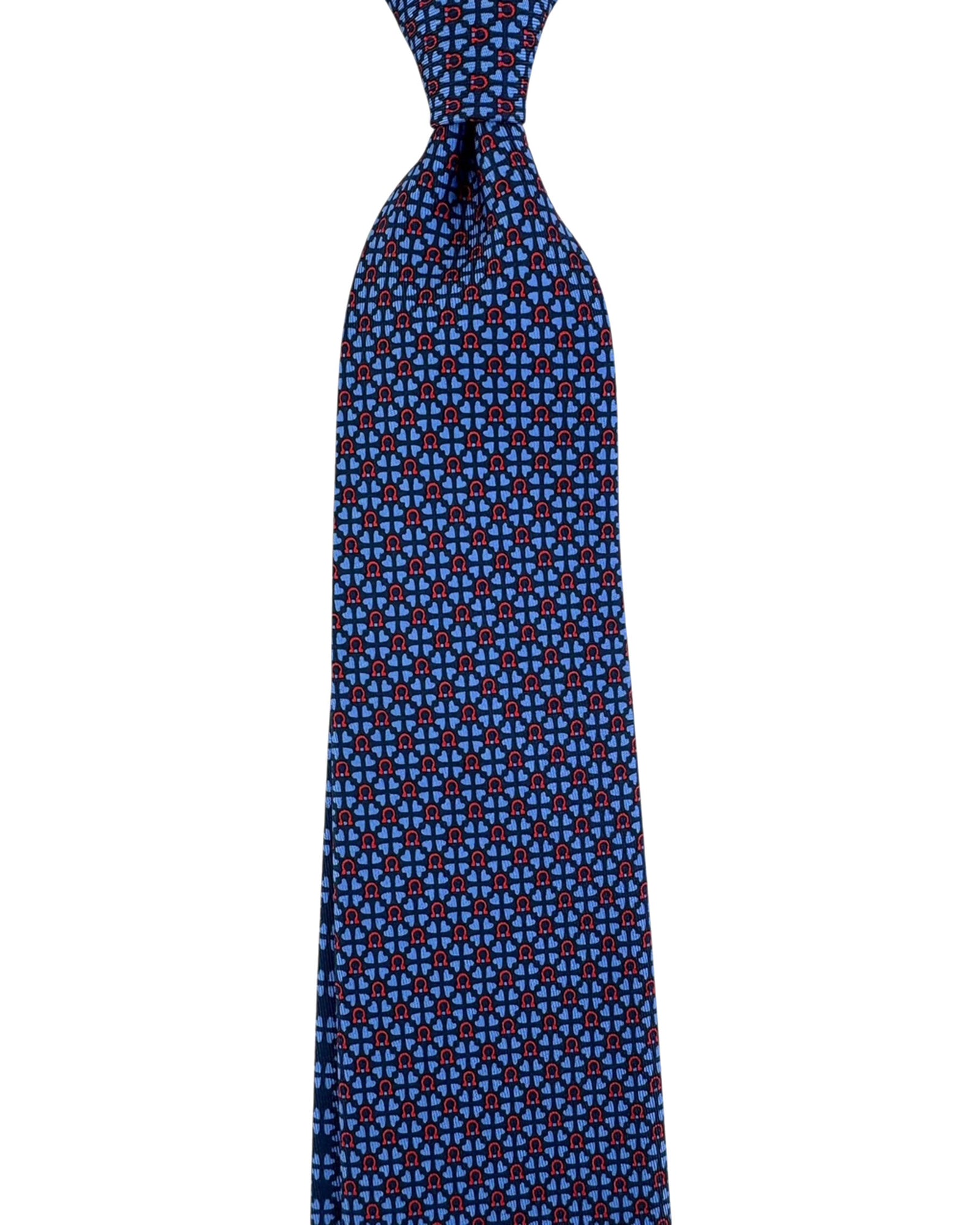 Salvatore Ferragamo Tie Dark Blue Hearts & Gancini - New Collection