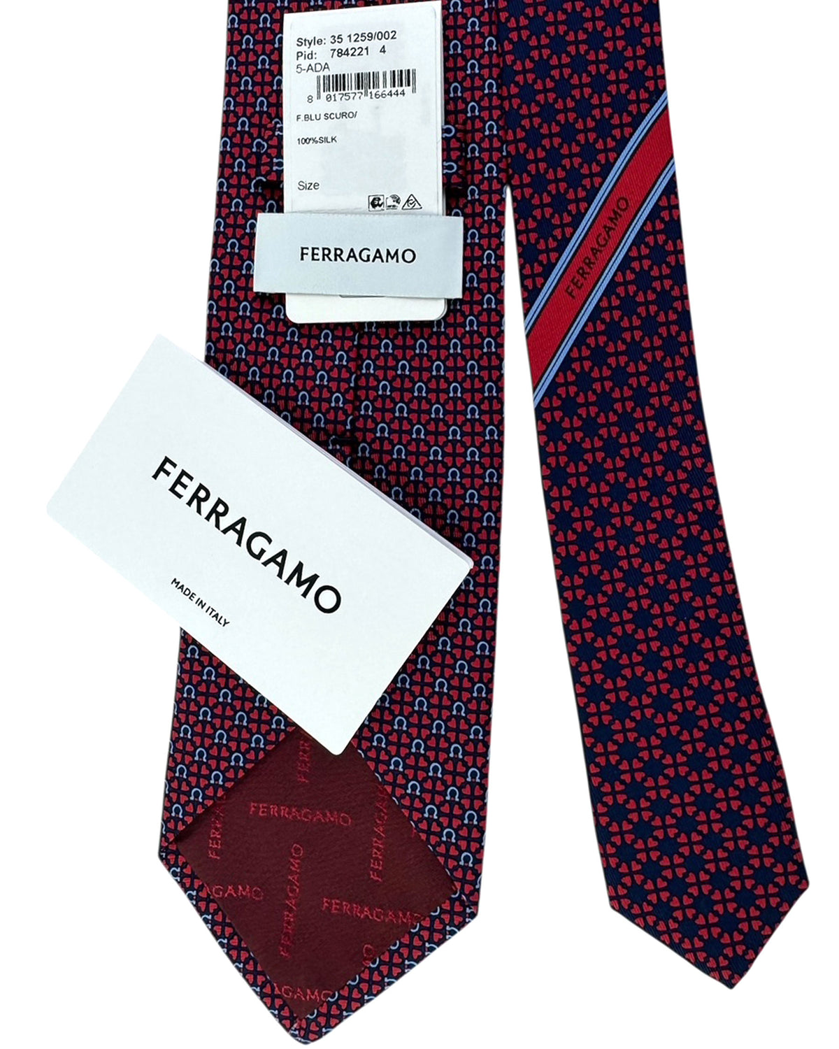 Salvatore Ferragamo Red Blue Gancini Clip - New Collection