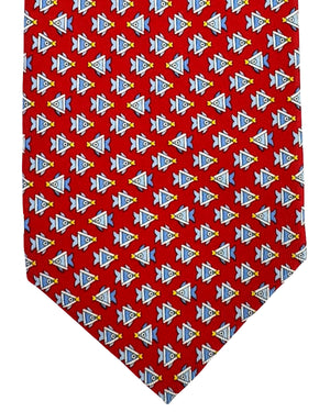 Salvatore Ferragamo Tie Red Fish Design