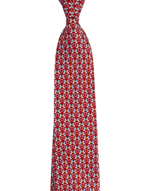 Salvatore Ferragamo Tie Red Birds Gancini