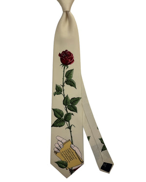 Fornasetti Tie Rose Design- Wide Necktie