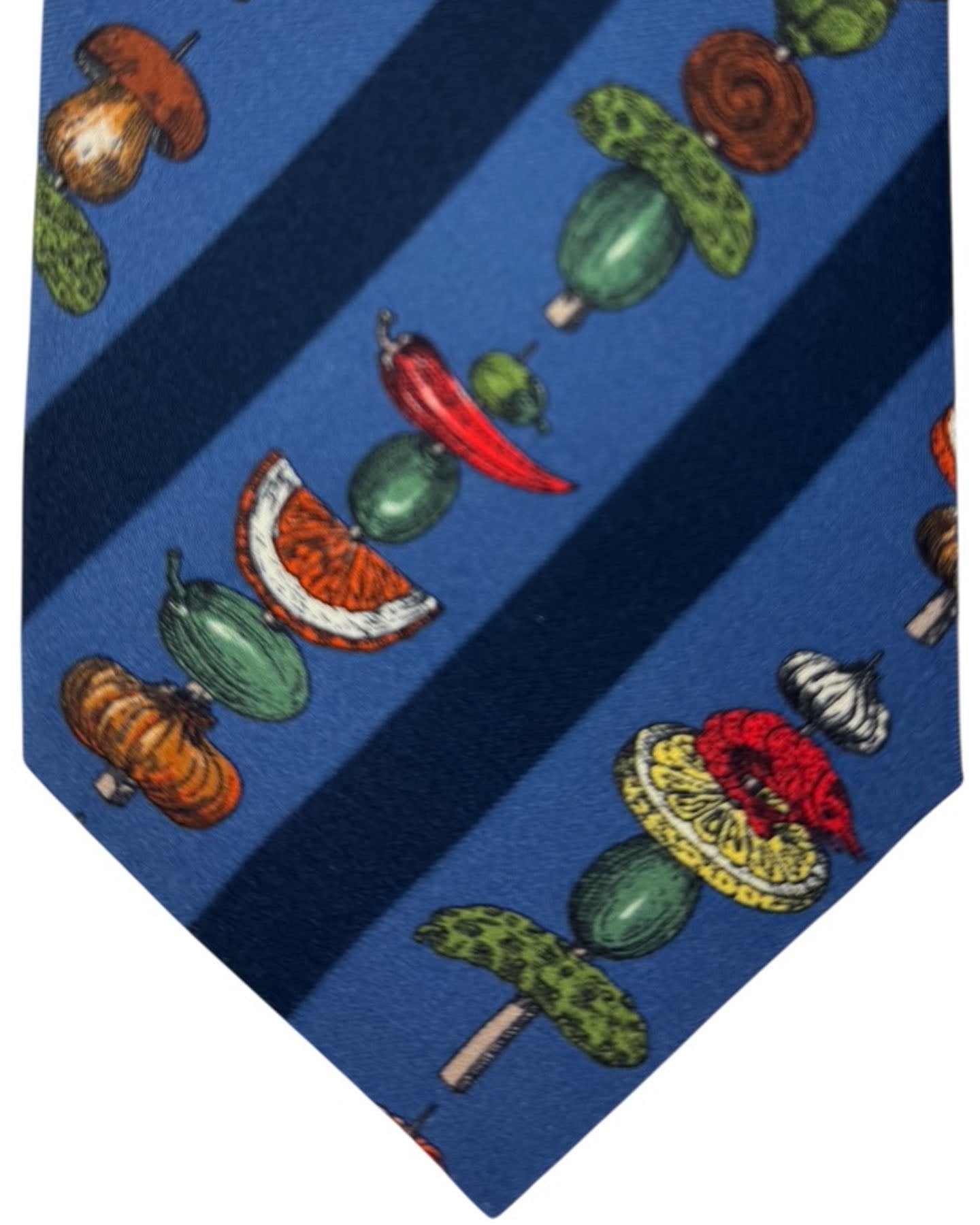 Fornasetti Tie Blue Spiedini Design - Wide Necktie