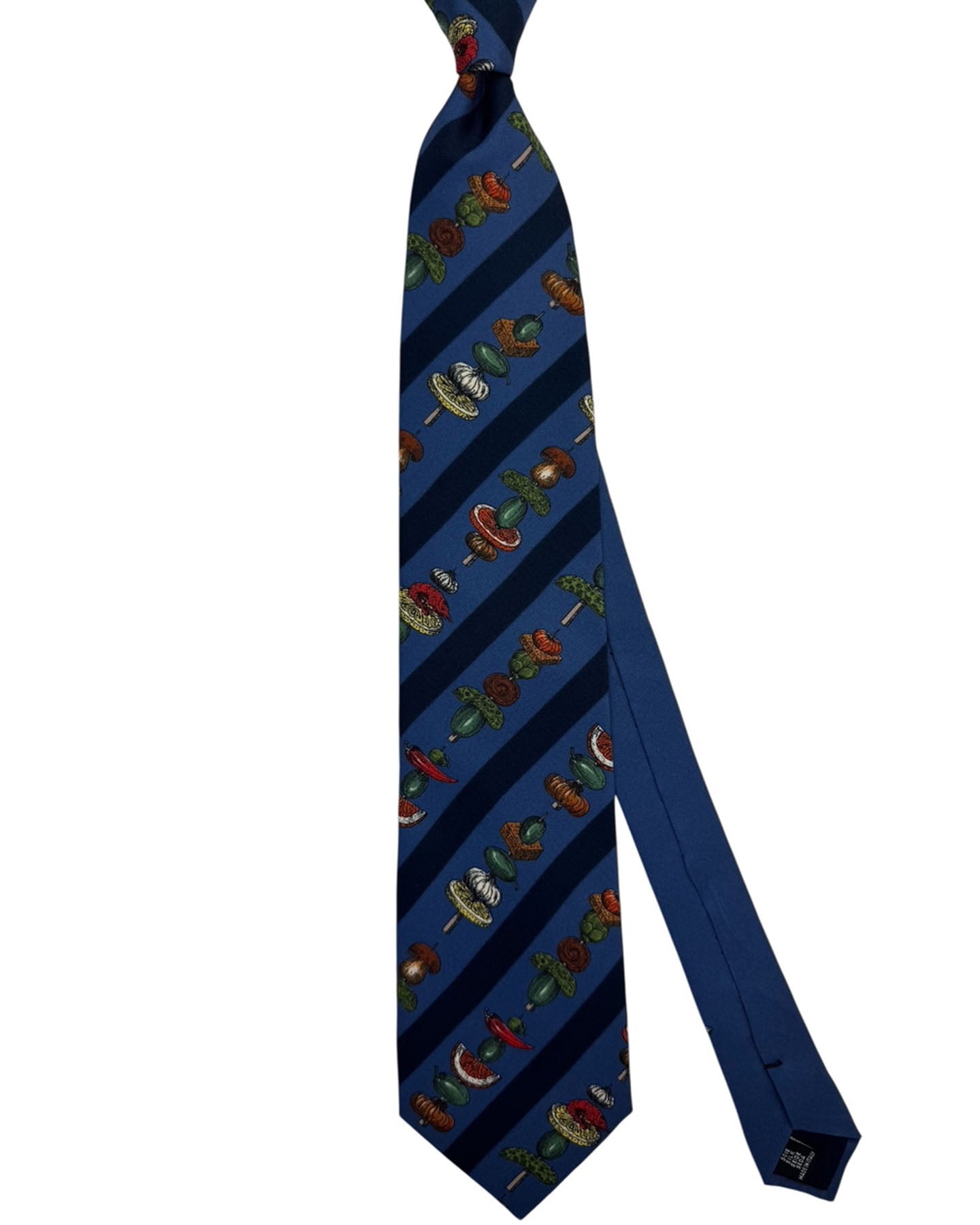 Fornasetti Tie Blue Spiedini Design - Wide Necktie